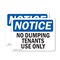 Signmission No Dumping Tenant Use Only, 7 in W x Rectangle, Vinyl Decal OS-2PACK-NS-D-57-L-16078 - alternate 1